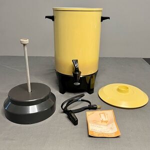 West Bend Harvest Yellow 30 Cup Auto Percolator Coffee Marker Tested 1960s Retro